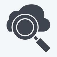 Icon Cloud Search. related to Network symbol. glyph style. simple illustration vector
