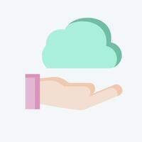 Icon Share Cloud. related to Network symbol. flat style. simple illustration vector