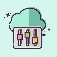 Icon Cloud Setting. related to Network symbol. MBE style. simple illustration vector