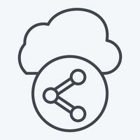 Icon Cloud Share. related to Network symbol. line style. simple illustration vector