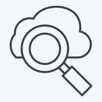 Icon Cloud Search. related to Network symbol. line style. simple illustration vector