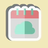 Sticker Cloud Schedule. related to Network symbol. simple illustration vector