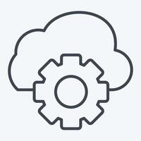 Icon Cloud Management. related to Network symbol. line style. simple illustration vector