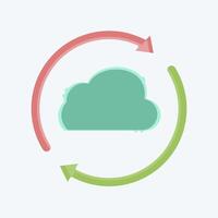 Icon Cloud Reload. related to Network symbol. doodle style. simple illustration vector