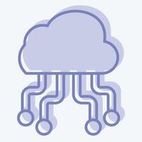 Icon Cloud Hosting. related to Network symbol. two tone style. simple illustration vector