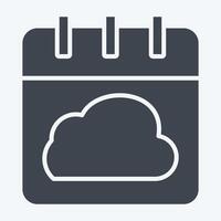 Icon Cloud Schedule. related to Network symbol. glyph style. simple illustration vector