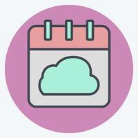 Icon Cloud Schedule. related to Network symbol. color mate style. simple illustration vector