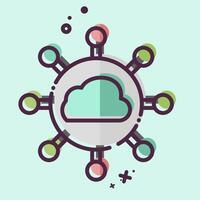Icon Cloud Network. related to Network symbol. MBE style. simple illustration vector