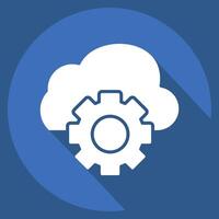 Icon Cloud Management. related to Network symbol. long shadow style. simple illustration vector
