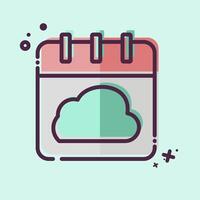 Icon Cloud Schedule. related to Network symbol. MBE style. simple illustration vector