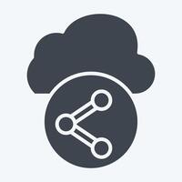Icon Cloud Share. related to Network symbol. glyph style. simple illustration vector