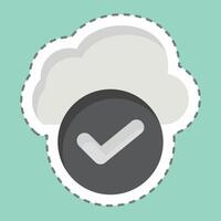 Sticker line cut Cloud Access. related to Network symbol. simple illustration vector