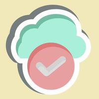 Sticker Cloud Access. related to Network symbol. simple illustration vector