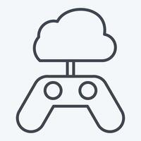 Icon Cloud Game. related to Network symbol. line style. simple illustration vector