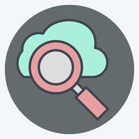Icon Cloud Search. related to Network symbol. color mate style. simple illustration vector