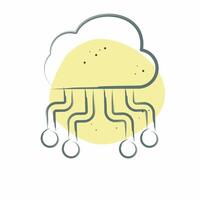 Icon Cloud Hosting. related to Network symbol. Color Spot Style. simple illustration vector