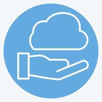 Icon Share Cloud. related to Network symbol. blue eyes style. simple illustration vector