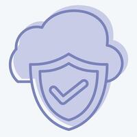 Icon Cloud Security. related to Network symbol. two tone style. simple illustration vector