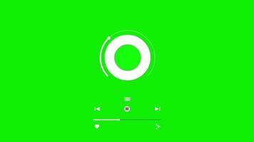 animated music player with download sound loop reload icon 4k green screen video