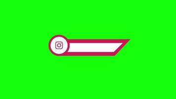 Social media lower third with logo space available for username text animation green screen video