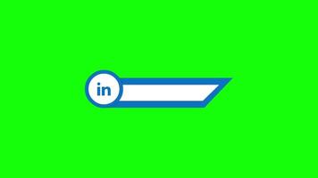 Social media lower third with logo space available for username text animation green screen video