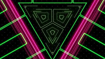Abstract retro cyber laser digital colorful with glowing neon lights technology background. video