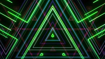Abstract retro cyber laser digital colorful with glowing neon lights technology background. video