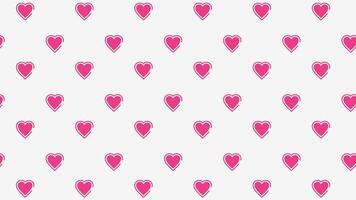 Seamless loop animation of pink heart icons gently pulsing on light grey background, Ideal for romantic, wedding, or Valentine Day projects video