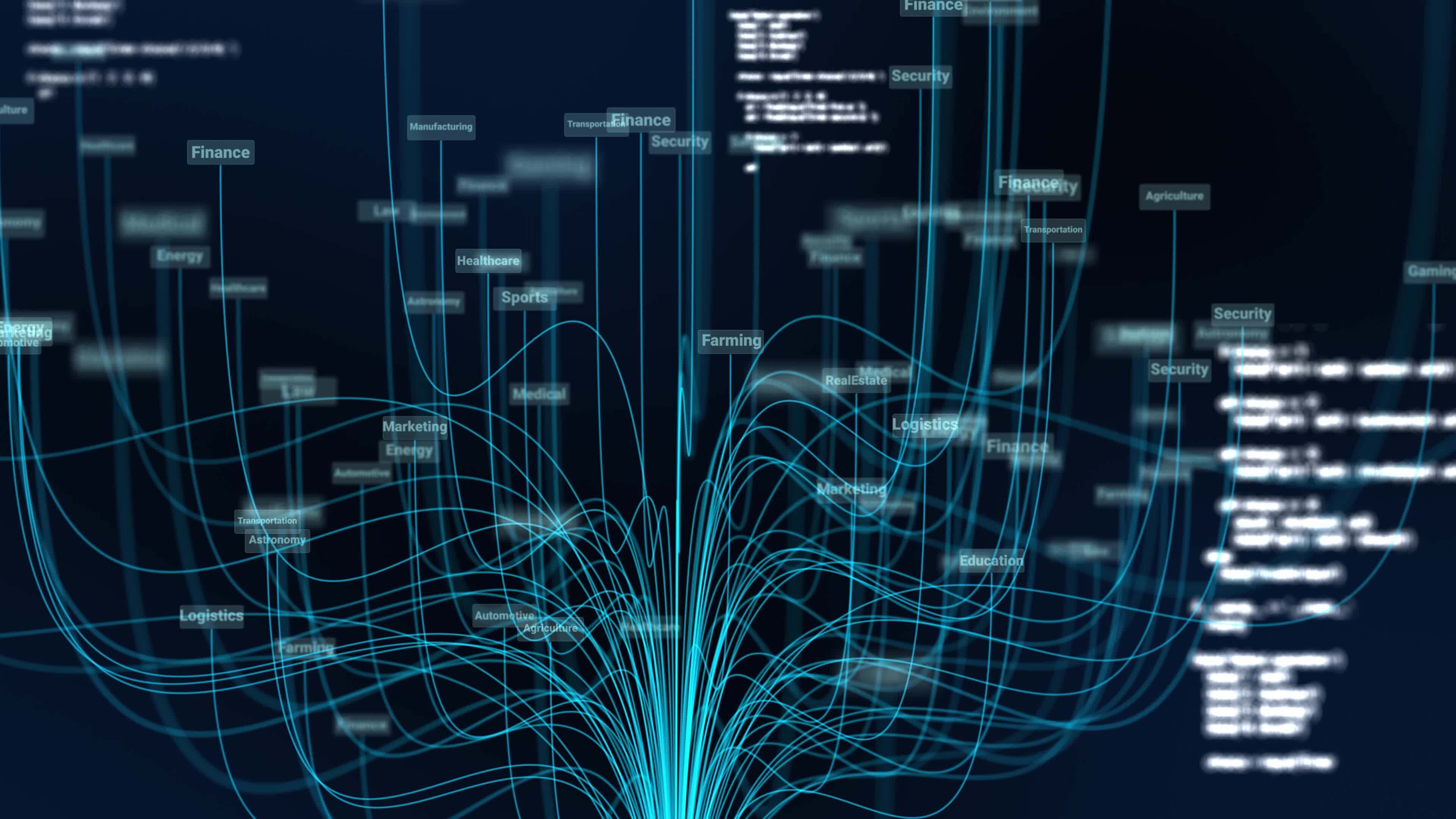 AI Data flow concept analyzing and artificial intelligence on virtual ...