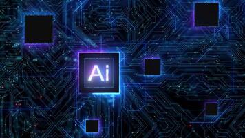 artificial intelligence network Ai line circuit technology Data Transfer abstract 5g network background illustration video
