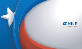 Background design of waving 3d blue and red shapes concept in white background. Good template for chile independence day campaign vector