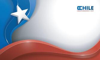 Waving blue and red 3d shapes in white background and 3d star in blue shape design. Good template for national day campaign vector