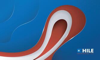 cut out background of red blue and white design dominated by blue. Chile background design. Good template for chile national day campaign vector