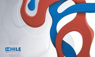 3d fluid design in red and blue with white background. Good template for chile national day or independence day campaign vector
