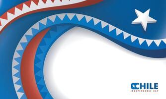 Chile background in level concept design with zigzag shape. Good template for chile national day or independence day campaign vector