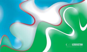 Fluid background of green and blue with little white and red. Good template for Uzbekistan independence day and national day design vector