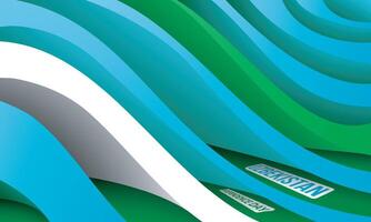 Uzbekistan independence day with simple 3d line shapes background. Good template for national day design vector