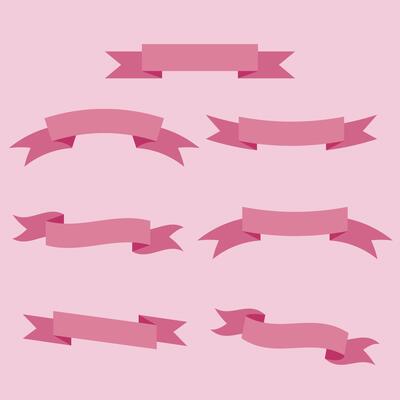 Set of colorful ribbons on a pink background