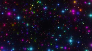 light sphere particle colorful in dark background seamless loop video