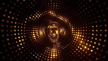 dark golden tunnel going forward tunnel light noise audio visualization camera optics, 3d motion background video