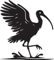 Ibis silhouette design with a white background vector