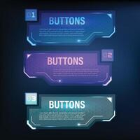 button collection sci-fi style set color blue 11 vector