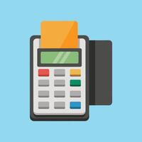 Wireless NFC Cashless Payment POS Machine System Color Icon vector
