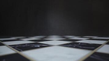 Dark checkerboard floor, geometric pattern for abstract touch video