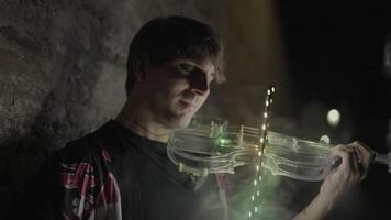Innovative Violinist Performing Under Soft Lighting video