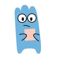 Cute character with glasses reading a document and holds it in hands. illustration isolated on white, hand drawn, flat design vector