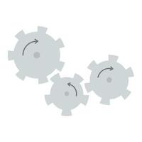 Gears, toothed transmission with arrows indicating the direction of movement. illustration isolated on white background, hand drawn, flat design vector