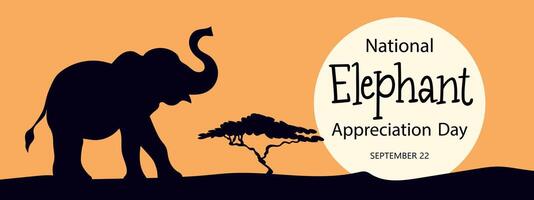 National Elephant Appreciation Day design template good for celebration usage. September 22 vector