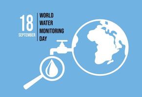 Holiday World Water Monitoring Day. October 18. Design Suitable For Posters, Banner, Backgrounds, And Greeting Cards World Water Monitoring Day Themed. vector