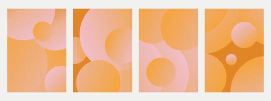 Unique gradient poster background set. Minimalist style cover template with vibrant perspective 3d geometric prism shapes collection. Design for social media, banner, flyer, cover. vector